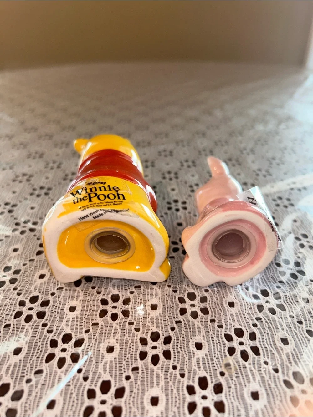 Winnie-the-Pooh and Piglet Floral Ceramic Salt and Pepper Set